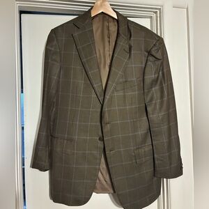 Italian Men's Brown Checkered Blazer
